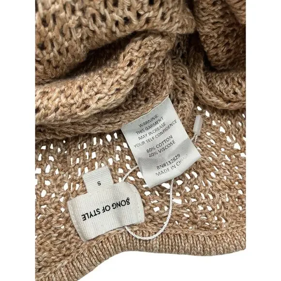 Song Of Style Chic Tan Caden Low Back Knit Mini Size S Dress - Picture 4 of 4